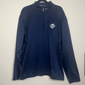 Nike Golf Therma-Fit Tampa Bay Rays‎ Pullover XXL Blue 1/4 Zip Long Sleeve MLB